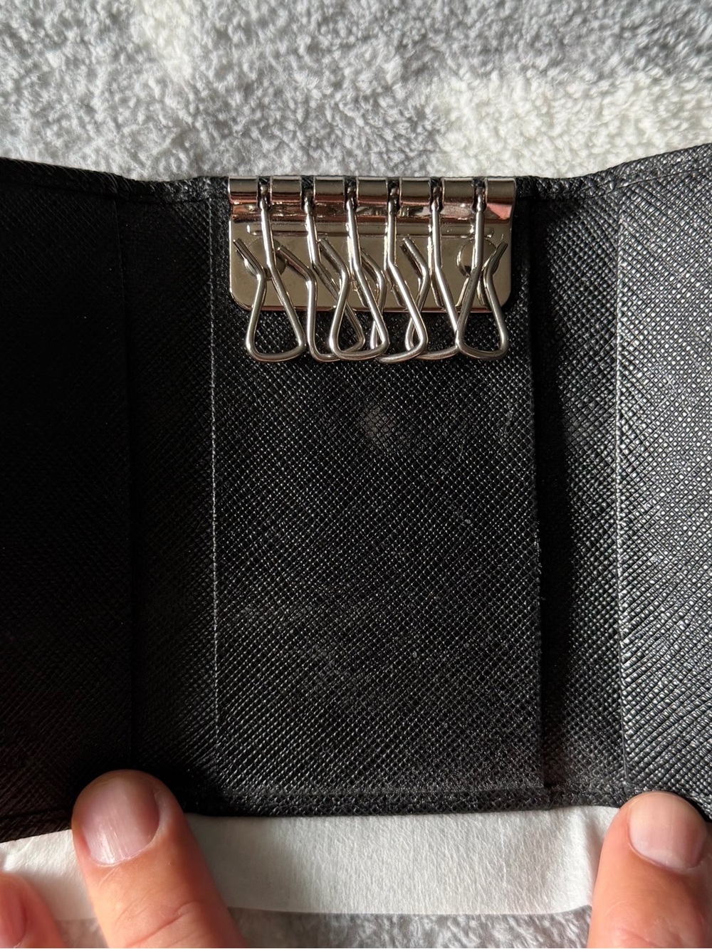 Prada Saffiano leather nero Key Holder Wallet - Men Accessories
